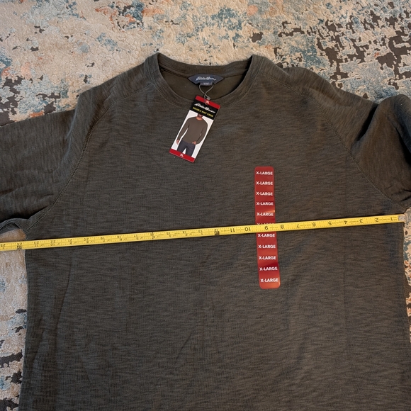 Eddie Bauer Men's Green Double Knit Crewneck Sweater - Picture 3 of 4